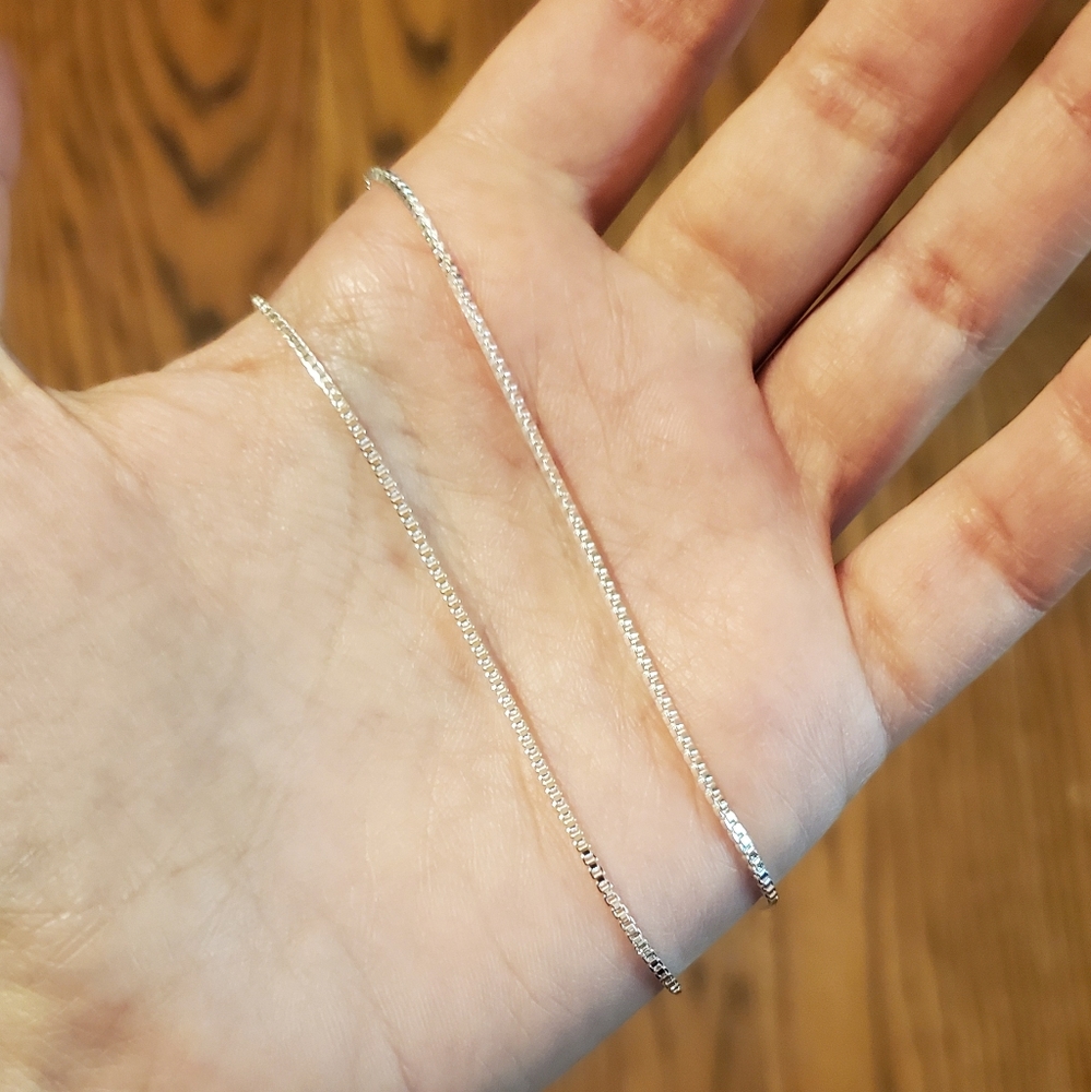 New Silver Box Chain Necklace - Picture 10 of 13